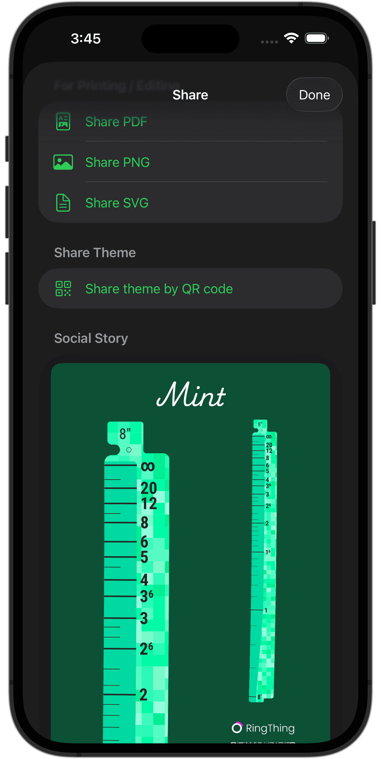Theme editor in RingThing