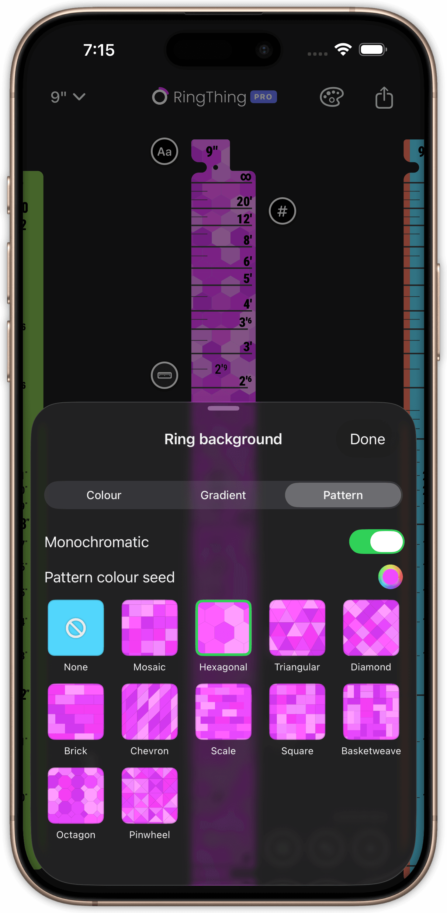 Choosing a background pattern for a ring theme