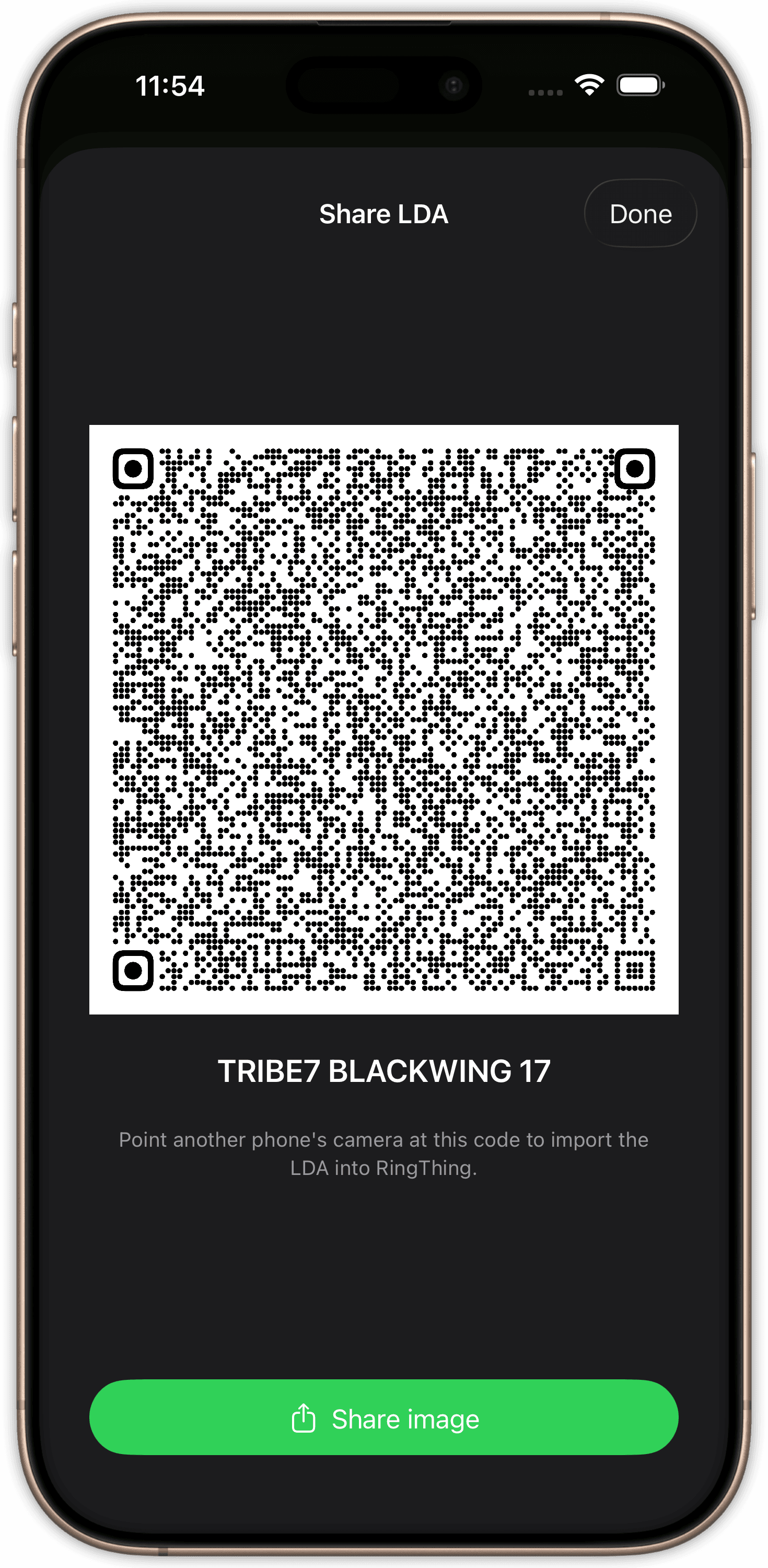Sharing a Lens Data Archive via QR code